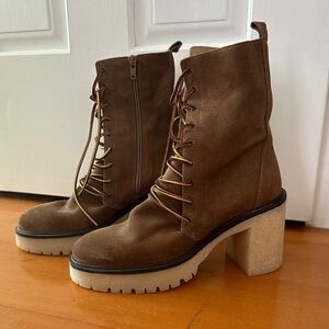 Free People Dylan Suede Lace Up Boots Brown​​